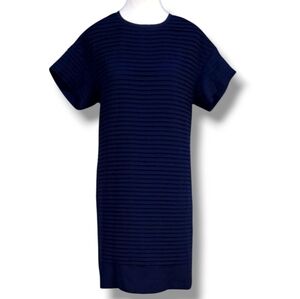 J. CREW | HORIZONTAL PLEATED CHIFFON T-SHIRT DRESS